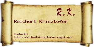 Reichert Krisztofer névjegykártya